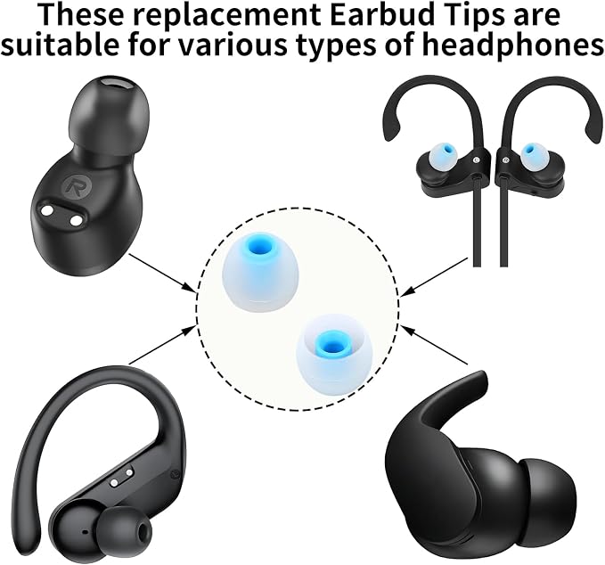 Earbud Tips Ear Bud Tips Soft Anti Slip Washable and Reusable Silicone - Image 3