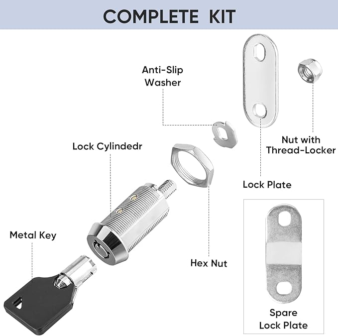 PTEROMY 5 Pack Cabinet Lock - Image 5