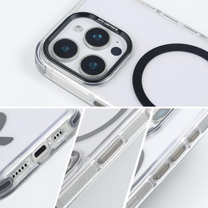 for iPhone 16 Pro Case with 62.99 inch Lanyard, Classic Clear&Black Magnetic - Image 5