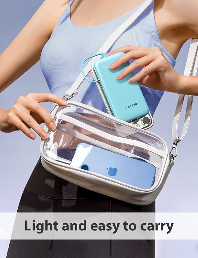 Alongza Portable Charger Built-in Cables and AC Wall Plug, Slim Fast Charging - Image 7