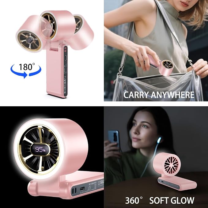 CAZOKASI Rechargeable Strong Wind Handheld Fan - Image 2