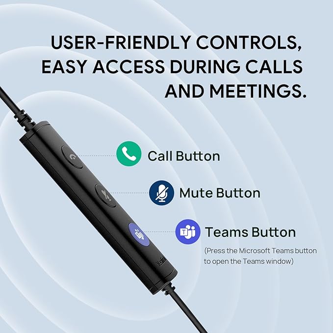 Yealink UH34 USB Headset with Noise Cancelling Mic, Work Headset - Image 4