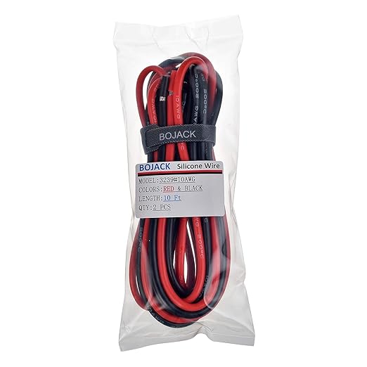 BOJACK 10 Gauge Silicone Wire 10 feet red and 10 feet Black Flexible 10 AWG - Image 3