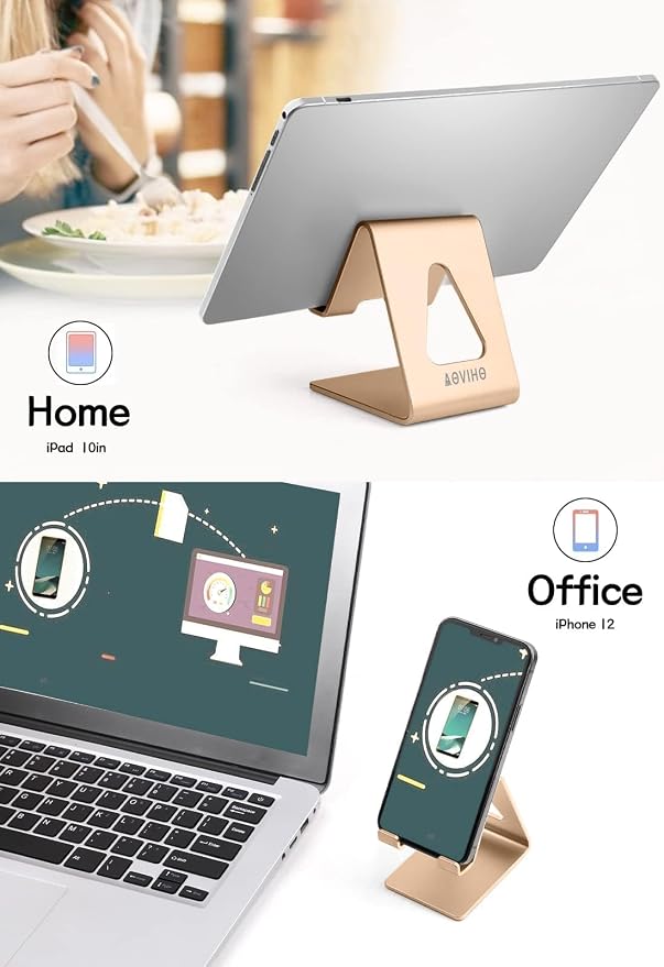 Desk Cell Phone Stand Phone Holder, Aluminum Phone Cradle Dock - Image 4