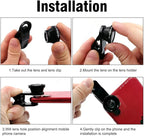 Silver 3 in 1 Cell Phone Camera Lens Kit Wide Angle Macro Fisheye Lens Universal - Image 6