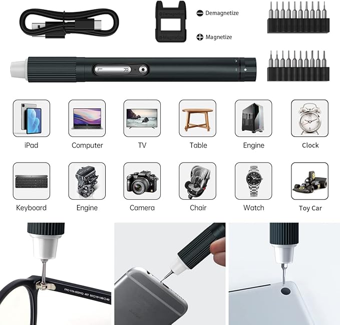 JAKEMY Electric Mini Laptop Screwdriver Repair Tool Kit Cordless Torque Power - Image 5