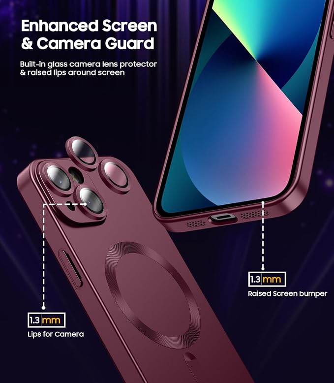 Magnetic for iPhone 13 Case Slim Soft Silicone Bumper Shockproof Metallic - Image 4
