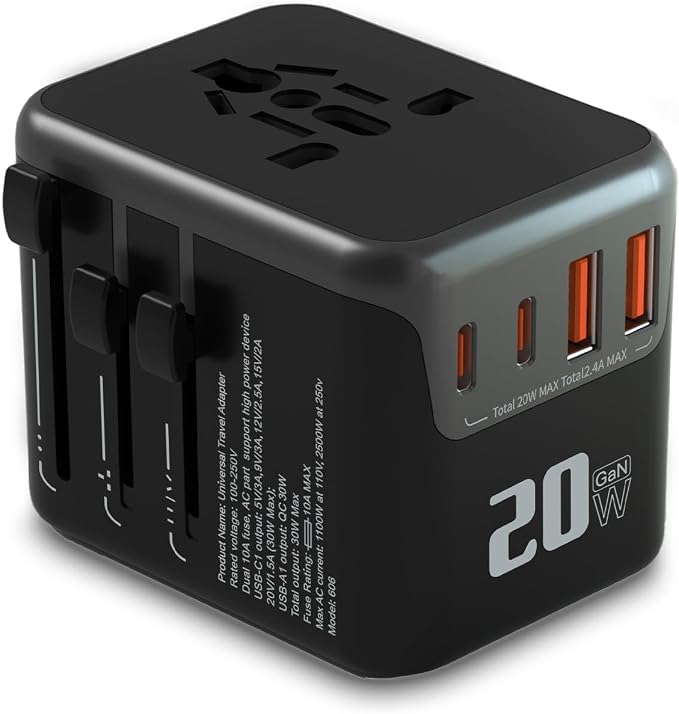 Universal Travel Adapter, adaptador de enchufe de pared internacional de CA de by LINGPEI
