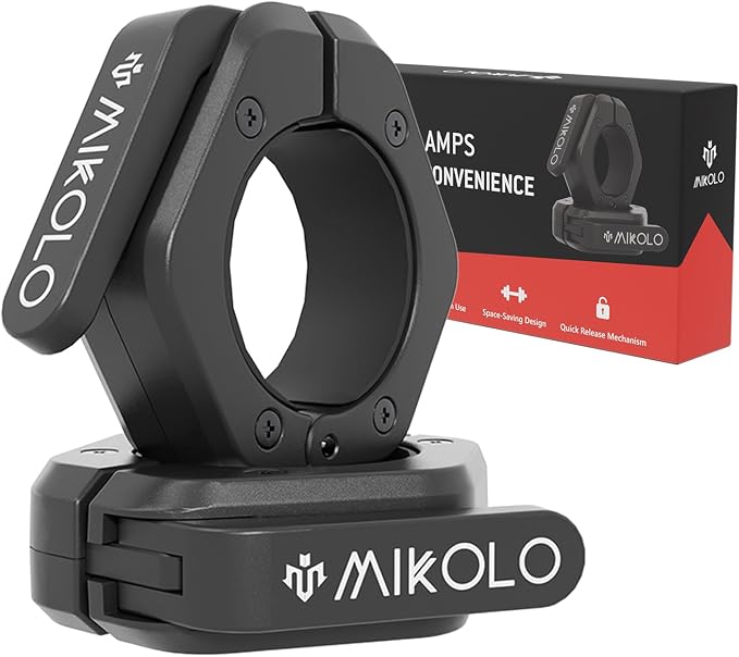 Mikolo Barbell Clamps, 2-Inch Olympic Barbell Clips by MADETOBUILDWITHYOU