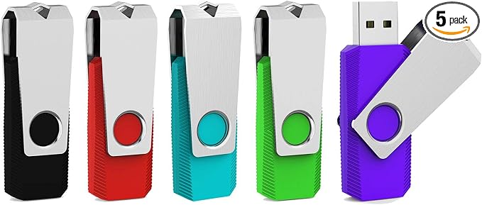 Aiibe 5 Pack 64GB Flash Drive USB Flash Drives 64GB Thumb Drive USB 2.0 Memory by Aiibe