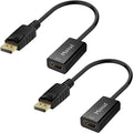 4K DisplayPort to HDMI Adapter, 2 Pack, Uni-Directional Gold-Plated Display by MoreadDirect