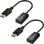 4K DisplayPort to HDMI Adapter, 2 Pack, Uni-Directional Gold-Plated Display by MoreadDirect