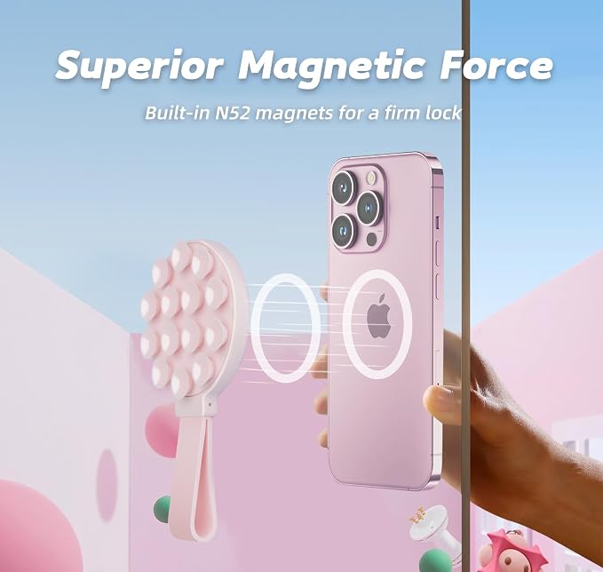 Magnetic Suction Phone Case Mount, Silicone Suction Cup Grip Stand - Image 4