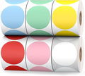 6 Rolls 2" Color Circle Direct Thermal Stickers Labels, Self-Adhesive Round by Printholic