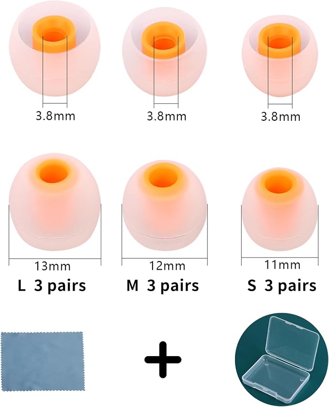 Earbud Tips Ear Bud Tips Soft Anti Slip Washable and Reusable Silicone - Image 2