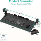 WALI Keyboard Tray Under Desk, Pull-Out Keyboard & Mouse Tray - Image 2