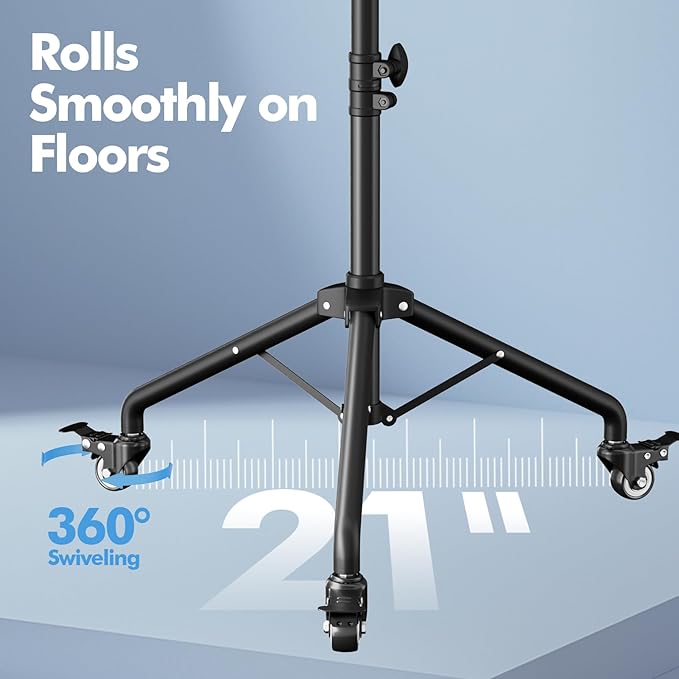 Projector Tripod Stand with Wheels, Portable Laptop Floor Support with Mouse - Image 2