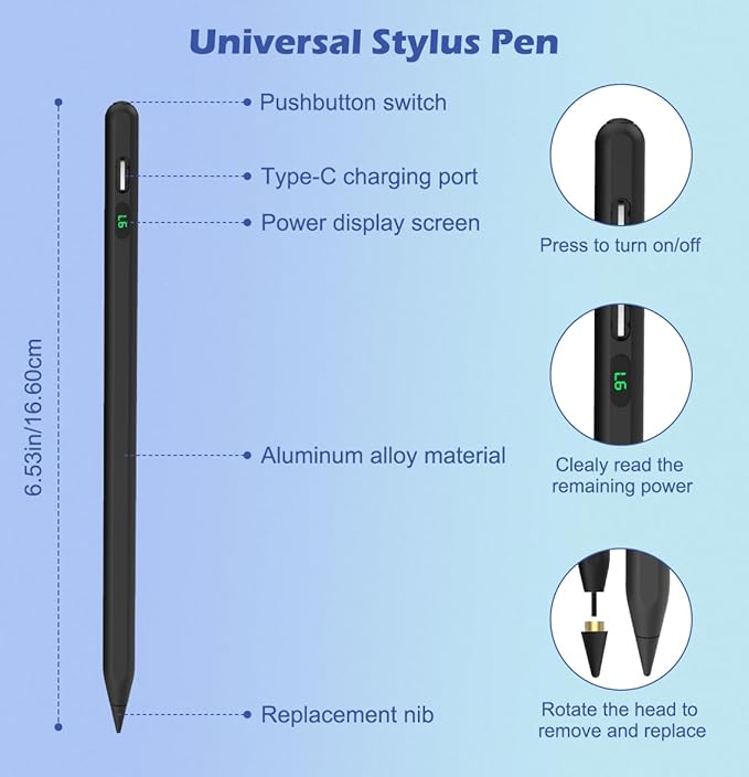 Moko Stylus Pens for Touch Screens, Fast Charge Stylus Pen for Apple - Image 5