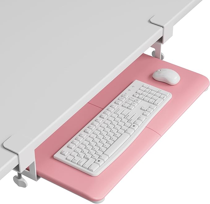 BONTEC KMT01 Under Desk Keyboard Tray, Pull-Out Keyboard & Mouse Platform by BONTEC