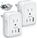 2 Pack Brazil Power Adapter, VINTAR Foldable Type N Plug Adapter by VINTAR