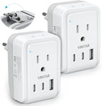2 Pack Brazil Power Adapter, VINTAR Foldable Type N Plug Adapter by VINTAR