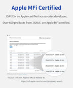 JSAUX Apple MFi Certified Lightning Cable 4ft, iPhone Charger Cable Nylon - Image 2