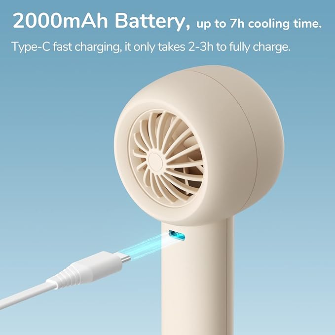 JISULIFE Mini Portable Fan-Bladeless Safe Design, Powerful Turbo Handheld Fan - Image 5