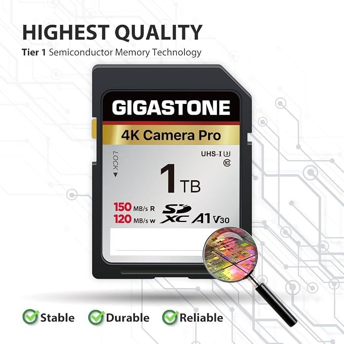 GIGASTONE 1TB SDXC Memory Card 4K Pro Series Camera Transfer Speed Up to - Image 7
