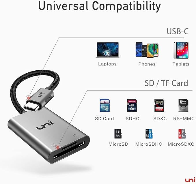 uni USB C SD Card Reader, Sturdy Micro SD Card Adapter, High-Speed USB Type C - Image 9