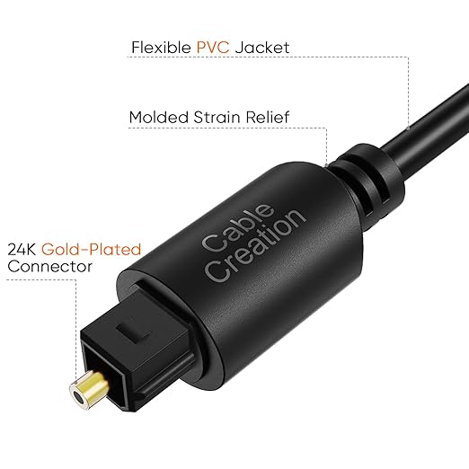 CableCreation 12FT Digital Optical Audio Cable, Toslink Cable Male to Male - Image 2