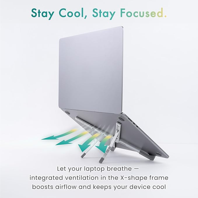 BELLEMOND | X-Shape Laptop Stand – Adjustable Aluminum Riser, 5 Height Levels - Image 7