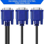PASOW VGA Splitter Cable 1 Male to 2 Male Dual Monitor Y Adapter 1080P Full HD - Image 4