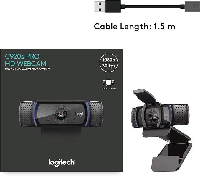 Logitech C920S HD Pro Webcam, Full HD 1080p/30fps Video Calling, Light - Image 10