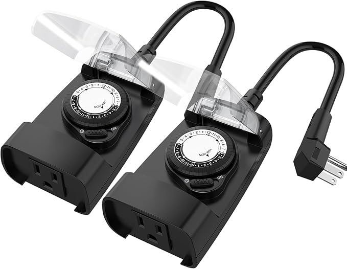 G-Homa 24 Hour Mechanical Outdoor Timer Outlet, Outdoor Timer by G-Homa