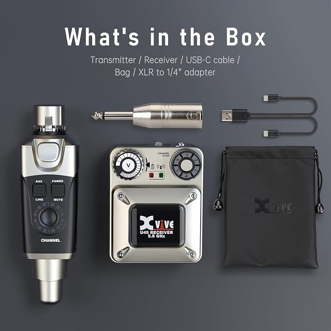 Xvive U45 Wireless in Ear Monitor System 5.8ghz IEM System Transmitter and - Image 7