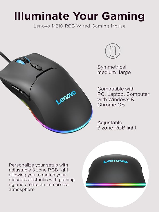 Lenovo M210 RGB Wired Gaming Mouse - Image 2