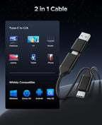 ORICO 2TB Portable SSD, Hanging Hook Design, Plug & Play, USB-C & A 2-in-1 Cable - Image 7