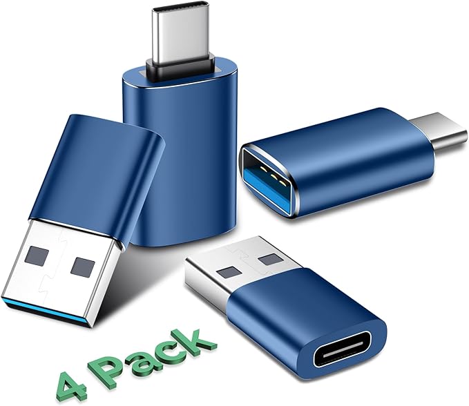 Temdan USB to USB C Adapter 4 Pack, 【2*Type C Female to A Male Charger by Temdan