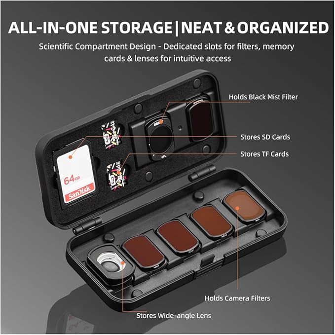 Filter Case for DJI Pocket 3, Magnetic Lens Filter Storage Case for DJI Osmo - Image 3