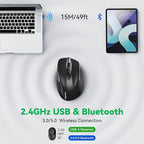 Bluetooth Mouse Rechargeable Wireless Mouse, 4800 DPI Optical Tracking - Image 2