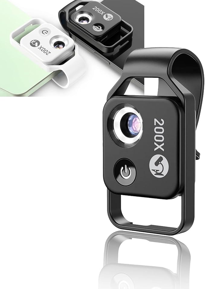 200X Phone Mini Pocket Microscope, Zoom Mobile Phone External Lens, Portable by MakeLifeBetter