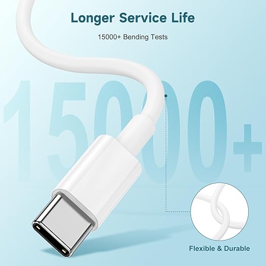 USB C to USB C Cable 60W iPhone 15 Fast Charging Cable, 10ft Long USB-C to USBC - Image 2