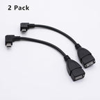 90 Degree Mini USB to USB A OTG Adapter Cable 5.5in Right Angle Mini USB 5-Pin - Image 3
