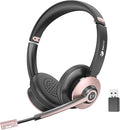 Wireless Headset with Mic for Work, Handsfree 26+ Hours Battery & Mute Button by Earbay