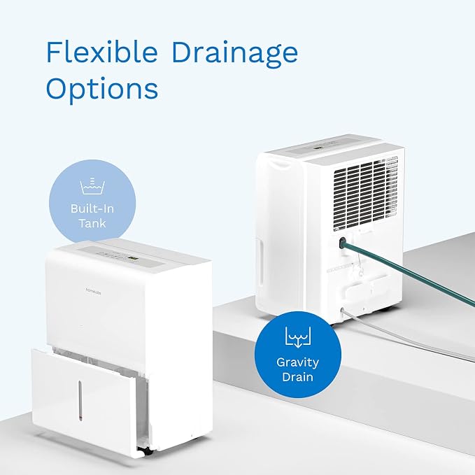 hOmeLabs 1, 500 Sq. Ft White Dehumidifier - Image 4