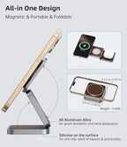 Foldable Magnetic Wireless Charger, KU XIU X40 Aluminum Alloy 3 in 1 Charging - Image 7