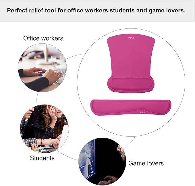 MOSISO Wrist Rest Support for Mouse Pad & Keyboard Set, Ergonomic Mousepad - Image 6