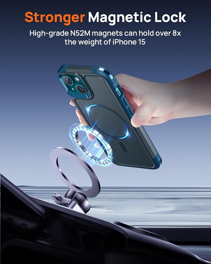 Lanhiem for iPhone 15 Case Magnetic, Heavy Duty Tough Rugged Phone Cover for - Image 3