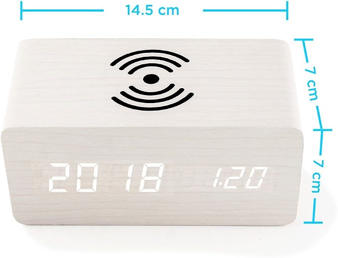 OCT17 Alarm Clock with Qi Wireless Charging Pad Compatible with iPhone Samsung - Image 7