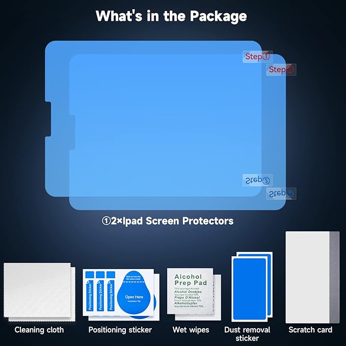 2 Pack Screen Protector for iPad Pro 11 & iPad Air 5/4, Ultra HD, Anti Glare - Image 7